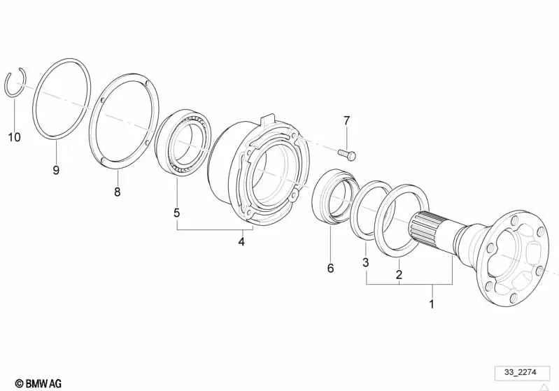 Rondella di regolazione per BMW E46, F30, F80 (OEM 33141213226). BMW originale