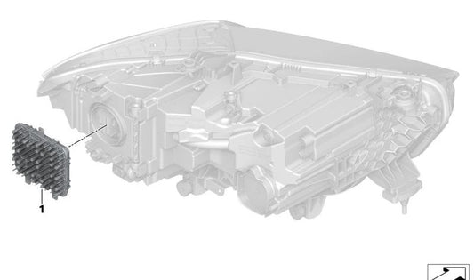 OEM Headlight Electronic Module 63115A641B5 for BMW {U11, G05, F95, G06, F96}. Original BMW.
