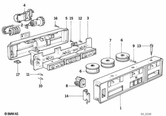 Drehschalter Temperature for BMW 5 Series E34, 7 Series E32 (OEM 64111390691). Genuine BMW