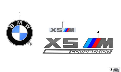 Emblem x5 m competition OEM 51148096408 for BMW X5 F95 (x5 m, x5 m competition) 2019-2026. Original BMW.