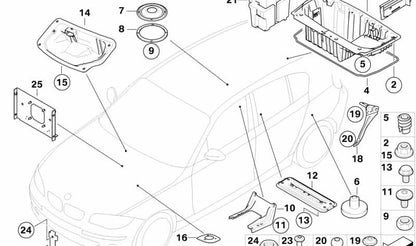 OM 51717123448 Windshield Motor Cover for BMW E81, E82, E87, E88, E90, E91, E92, E93, E84. Original BMW.