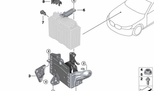 Tapa borne positivo batería OEM 61216826355 para BMW G20, G21, G22, G23, G26, G28, G30, G31, G32, G05, G06, G07, G11, G12, G14, G15, G16. Original BMW.