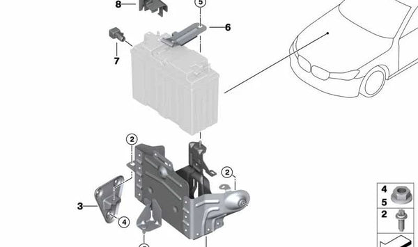 Tapa borne positivo batería OEM 61216826355 para BMW G20, G21, G22, G23, G26, G28, G30, G31, G32, G05, G06, G07, G11, G12, G14, G15, G16. Original BMW.