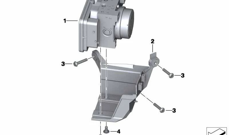 Soporte del modulador de presión ABS OEM 34518536824 para motos BMW K 1600 GT, K 1600 GTL, K 1600 GTL Exclusive y K 1600 Bagger. Original BMW Motorrad.