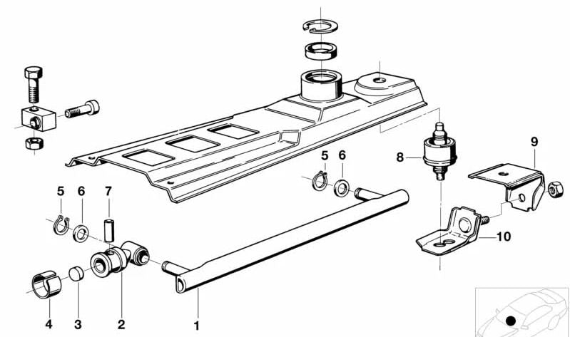 Varilla de cambio recta para BMW Serie 3 E21, E30 Serie 5 E28 (OEM 25111220501). Original BMW