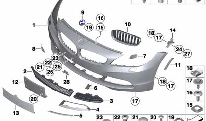 Soporte izquierdo del paragolpes delantero OEM 51117192157 para BMW Z4 E89. Pieza original BMW.