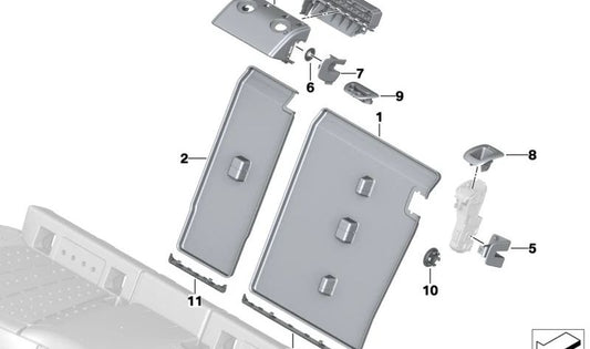 Revestimento do painel traseiro para BMW X5 F95, G05, X6 F96, G06, XM G09 (OEM 52207498875). BMW original
