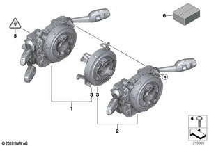 Unidad de interruptores árbol de dirección OEM 61319123042 para BMW E81, E87, E87 LCI, E91, E91 LCI. Original BMW.