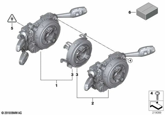 Centro de controle de coluna de endereço para BMW 1 E81, E87N Series, 3 E91N Series, X1 E84 (OEM 61319169757). BMW original.
