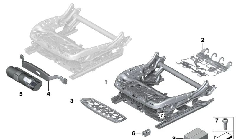 Separador OEM 52107469879 para BMW X5 (F95, F95N, G05, G05N, G18, G18N), X6 (F96, F96N, G06, G06N), X7 (G07, G07N), XM (G09). Pieza original BMW.