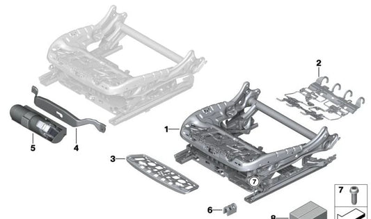Separador OEM 52107469879 para BMW X5 (F95, F95N, G05, G05N, G18, G18N), X6 (F96, F96N, G06, G06N), X7 (G07, G07N), XM (G09). Pieza original BMW.