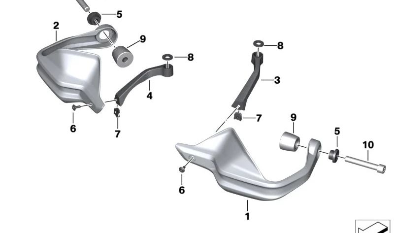 Boccola distanziale OEM 77328558470 per moto BMW R nineT, R nineT Pure, R nineT Scrambler, R nineT Urban G/S. BMW Motorrad originale.
