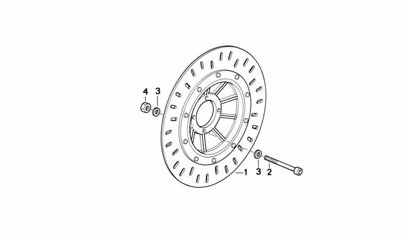 Disque de frein flottant avant droit OEM 34112316070 pour motos BMW K75, K100, K100 RS, K100 LT… et plus. BMW Motorrad d'origine.