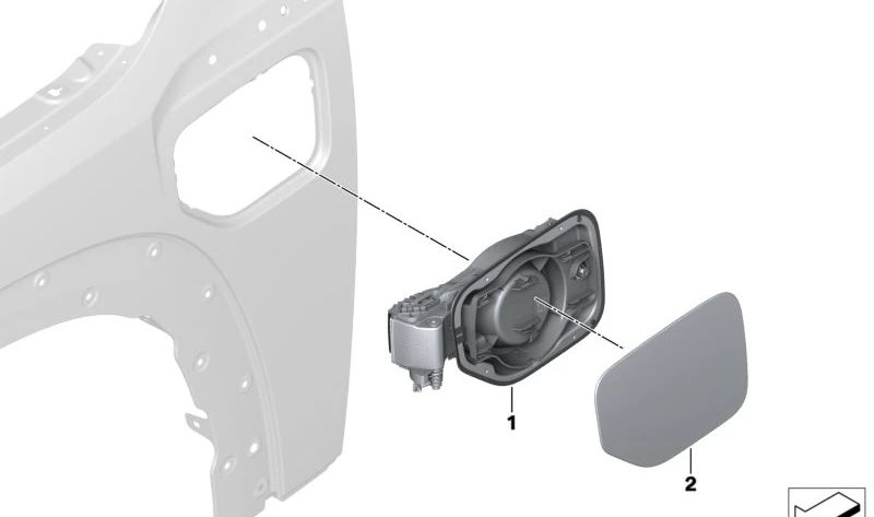 Tapa trasera de carga OEM 51919451578 para BMW XM G09. Repuesto original BMW.