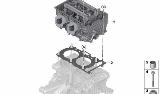Culata de motor OEM 11128544847 para BMW i3 {I01: 60Ah Rex, 94Ah Rex, 120Ah Rex, i3s 120Ah Rex}. Compatible con todas las variantes de i3 con motor Rex. Original BMW.