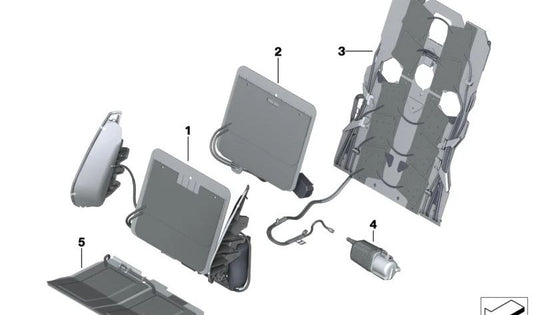 Cojín lumbar con bomba OEM 52107473983 para BMW X5 {F95, F95N, G05, G05N, G18, G18N}, X6 {F96, F96N, G06, G06N} y X7 {G07, G07N, G09}. Original BMW.