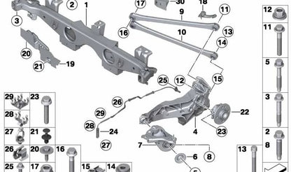 Tornillo autocortante M12X1,5X32 OEM 33306770528 para MINI R50, R53, R56, R56 LCI, Clubman R55, Cabrio R52, Coupé R58, Roadster R59, Countryman R60, Paceman R61... y más. Original MINI.