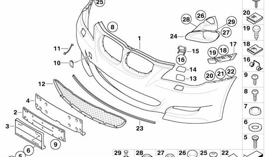 License Plate Holder OEM 51117899474 for BMW E60, E61. Genuine BMW