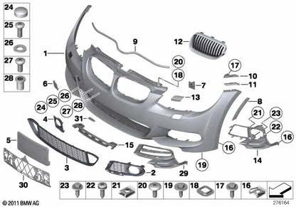 Right fog light bracket for BMW E92N, E93N (OEM 51118048774). Original BMW.