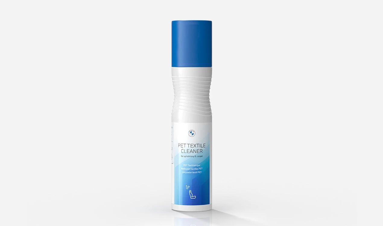 Limpador têxtil OEM OEM 83125B54995 para BMW. Ideal para remover manchas difíceis nos têxteis de animais reciclados dentro do veículo. Fórmula vegana, sem microplástica e com recipiente reciclado. BMW original.