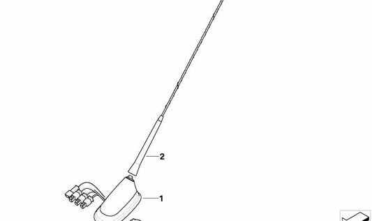 Pie de antena OEM 65206930976 para MINI Cabrio R52 (11/2002 - 07/2008). Original MINI.