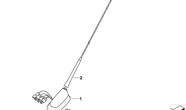 Base de antena techo OEM 65206930975 para MINI R52 One, Cooper y Cooper S (2004-2008). Repuesto original MINI.
