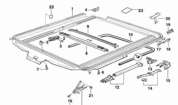 Travesaño frontal OEM 54128172087 para BMW E36. Pieza original BMW.