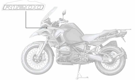 Emblema lateral izquierdo OEM 51148544495 para BMW Motorrad R 1200 GS Adventure (RK51, 0A02A74) 2012-2018. Original BMW Motorrad.