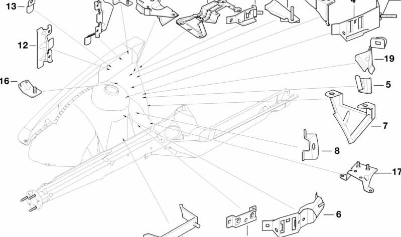 Soporte depósito de limpieza intensiva OEM 41148144394 para BMW E36. Original BMW.
