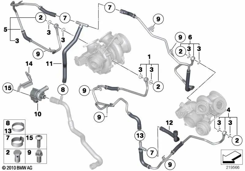 Drehrohr für BMW F01, F01N, F02, F02N (OEM 11537562144). Original BMW