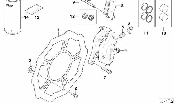 Disco de freno delantero OEM 34117717293 para motos BMW G 450 X (K16). Original BMW Motorrad.