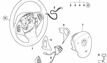 Cubierta Volante Izquierda para BMW E83N (OEM 32303455489). Original BMW