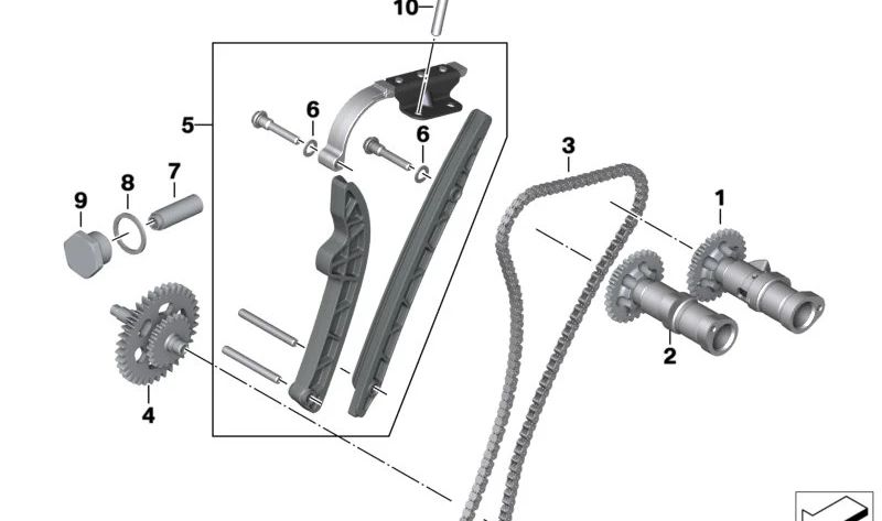 Árbol de levas de escape OEM 11318396599 para motos BMW G 310 GS, G 310 R, G 310 RR. Original BMW Motorrad.