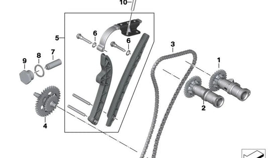 Árbol de levas de escape OEM 11318396599 para motos BMW G 310 GS, G 310 R, G 310 RR. Original BMW Motorrad.