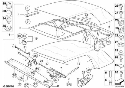 Cobertura de emergência para BMW Série 3 E46 (OEM 54348268983). BMW original