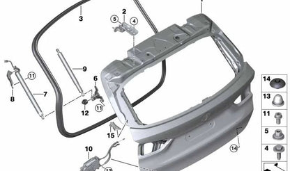 Junta de estanqueidad para portón trasero OEM 51767474449 para BMW X1 F48 (modelos: 18i, 20i, xDrive20d, xDrive25i, sDrive16d). Original BMW.