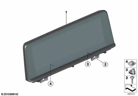 Tela de informações centrais para BMW F20N, F21N, F22N, F23N, F87N, F30N, F31N, F34N, F80N, F32N, F33N, F36N, F82N, F83N (OEM 65508709339). BMW original
