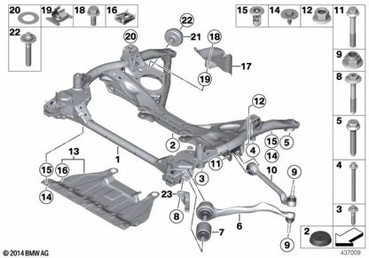 Right control rod for BMW F20, F21, F22, F23 (OEM 31106857330). Original BMW