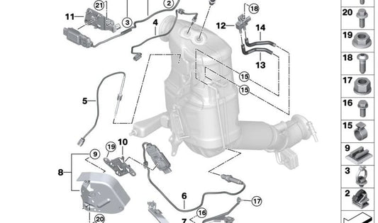 Tubo de aspiración OEM 13628490052 para BMW {Serie 2 U06, X1 U11, X2 U10} y MINI {U25}. Compatible con sistemas de sensor de filtro de partículas diésel. Original BMW y MINI.