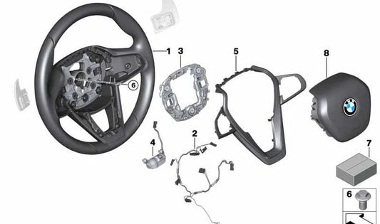 Mormatura decorativa del volante per BMW G11, G12 (OEM 32306847543). BMW originale.