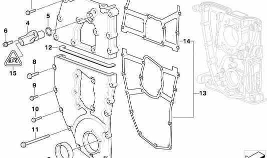 Cubierta superior de cadena de distribución OEM 11141433353 para BMW E36, E46, Z3. Original BMW.