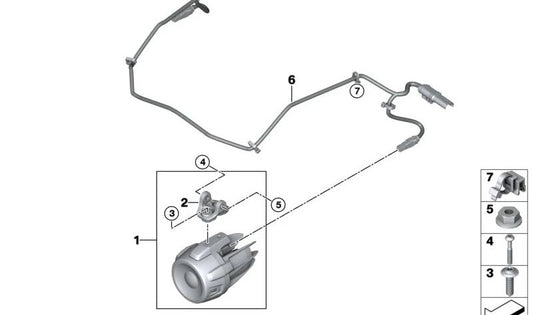 Mazo de cables del faro adicional OEM 61128104404 para motos BMW R 1300 GS (KA1). Original BMW Motorrad.