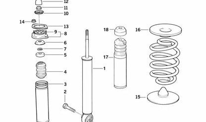 Amortiguador trasero OEM 33521092309 para BMW E36 (316i, 318i, 320i, 323i, 325i, 328i, M3). Original BMW.