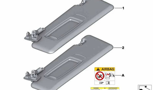 Parasol Alcantara lado izquierdo OEM 51167987099 para BMW F16, F86. Original BMW.