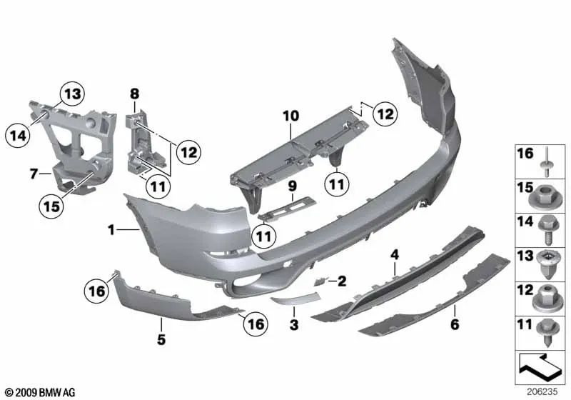 Rear left bumper bracket for BMW E70N (OEM 51127227757). Original BMW