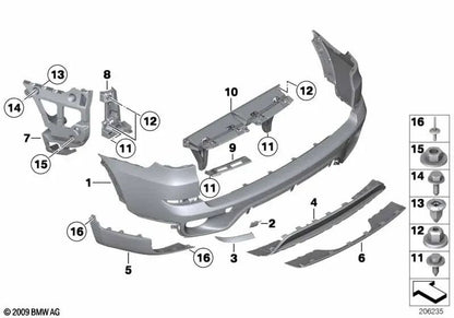Rear left bumper bracket for BMW E70N (OEM 51127227757). Original BMW