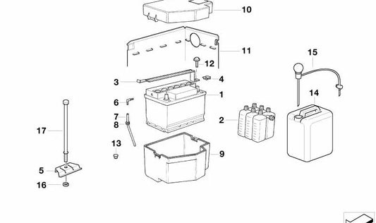 Soporte de batería OEM 61218361826 para BMW Serie 3 (E36). Original BMW