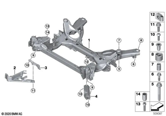 Right sliding wedge for BMW G20, G20N, G23, G23N (OEM 31106883606). Original BMW