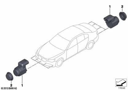 Ultraschallblau -Wassersensor für BMW E81, E82, E87, E87N, E88, E90, E91, E92, E93, E89 (OEM 66209162930). Original BMW