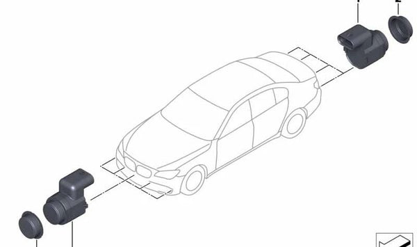 Sensor de aparcamiento (PDC) marrón OEM 66209206443 para BMW E81, E82, E87, E88, E90, E91, E92, E93, E89. Original BMW.